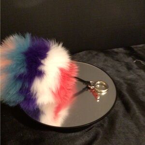 Fendi Rainbow Pom Pom keyring/bag charm
